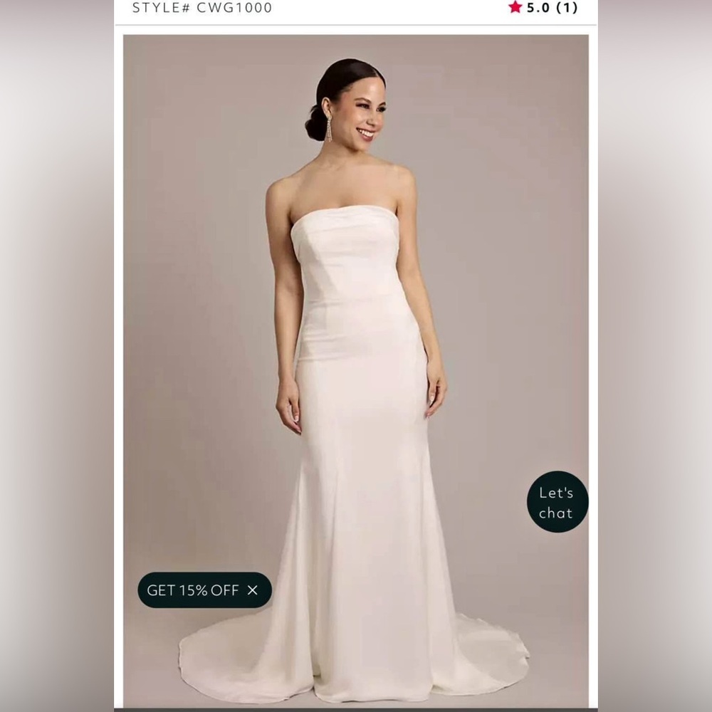 Oleg Cassini Ivory Satin Strapless Gown
